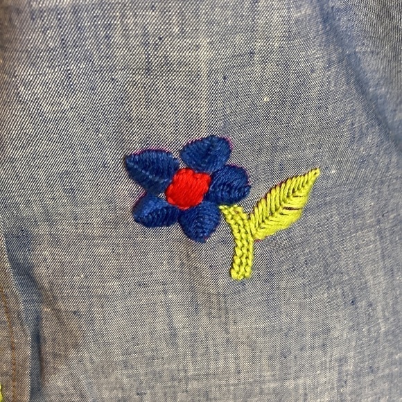 Levi’s Embroidered Chambray Shirt Vintage 70s S Hippie Western Cowboy Rockabilly - Picture 12 of 16